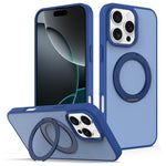 Til iPhone 16 Pro Max cover med roterende magnetisk støttefod PC + TPU-skind touch telefoncover