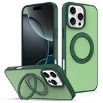 Til iPhone 16 Pro Max cover med roterende magnetisk støttefod PC + TPU-skind touch telefoncover