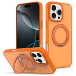 Til iPhone 16 Pro Max cover med roterende magnetisk støttefod PC + TPU-skind touch telefoncover