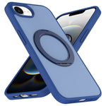 For iPhone 17e / 16e Case with Rotating Magnetic Kickstand PC + TPU Skin-Touch Phone Cover