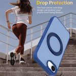 For iPhone 17e / 16e Case with Rotating Magnetic Kickstand PC + TPU Skin-Touch Phone Cover