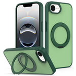 For iPhone 17e / 16e Case with Rotating Magnetic Kickstand PC + TPU Skin-Touch Phone Cover