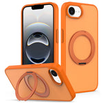 For iPhone 17e / 16e Case with Rotating Magnetic Kickstand PC + TPU Skin-Touch Phone Cover