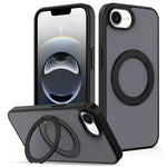 For iPhone 17e / 16e Case with Rotating Magnetic Kickstand PC + TPU Skin-Touch Phone Cover
