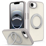 For iPhone 17e / 16e Case with Rotating Magnetic Kickstand PC + TPU Skin-Touch Phone Cover