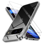 For Google Pixel 11 Case TPU Clear Phone Cover + 2PCS Tempered Glass Screen Film 2.5D Arc Edge