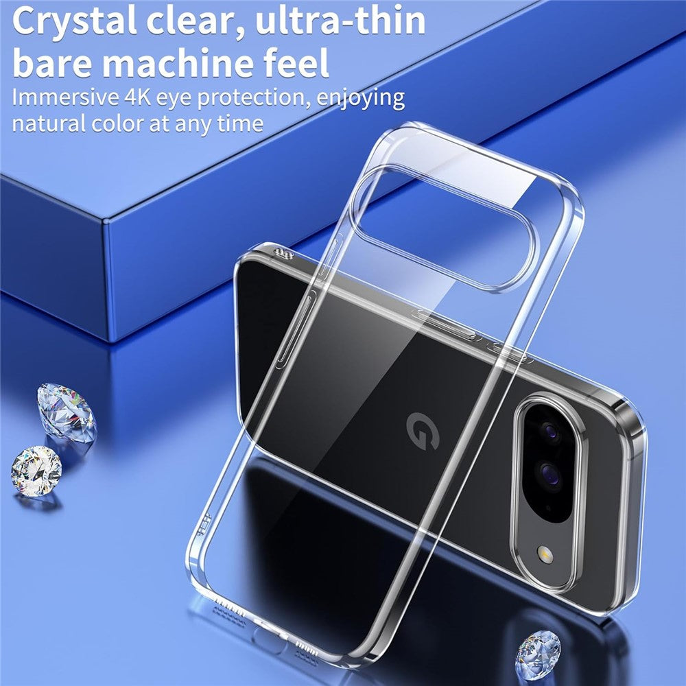 For Google Pixel 11 Case TPU Clear Phone Cover + 2PCS Tempered Glass Screen Film 2.5D Arc Edge