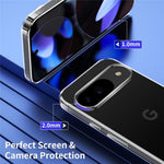 For Google Pixel 11 Case TPU Clear Phone Cover + 2PCS Tempered Glass Screen Film 2.5D Arc Edge