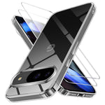 Til Google Pixel 11 Pro XL Etui TPU Klart Telefoncover + 2 stk. Hærdet Glas Skærmfilm 2.5D Buet Kant