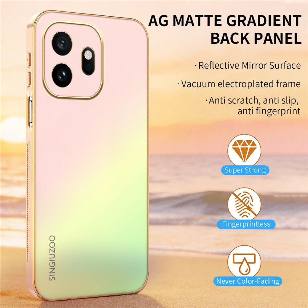 SINGIUZOO Til OnePlus 15T 5G Cover Elektrobelagt AG Mat Gradientfarvet PC + TPU Telefoncover