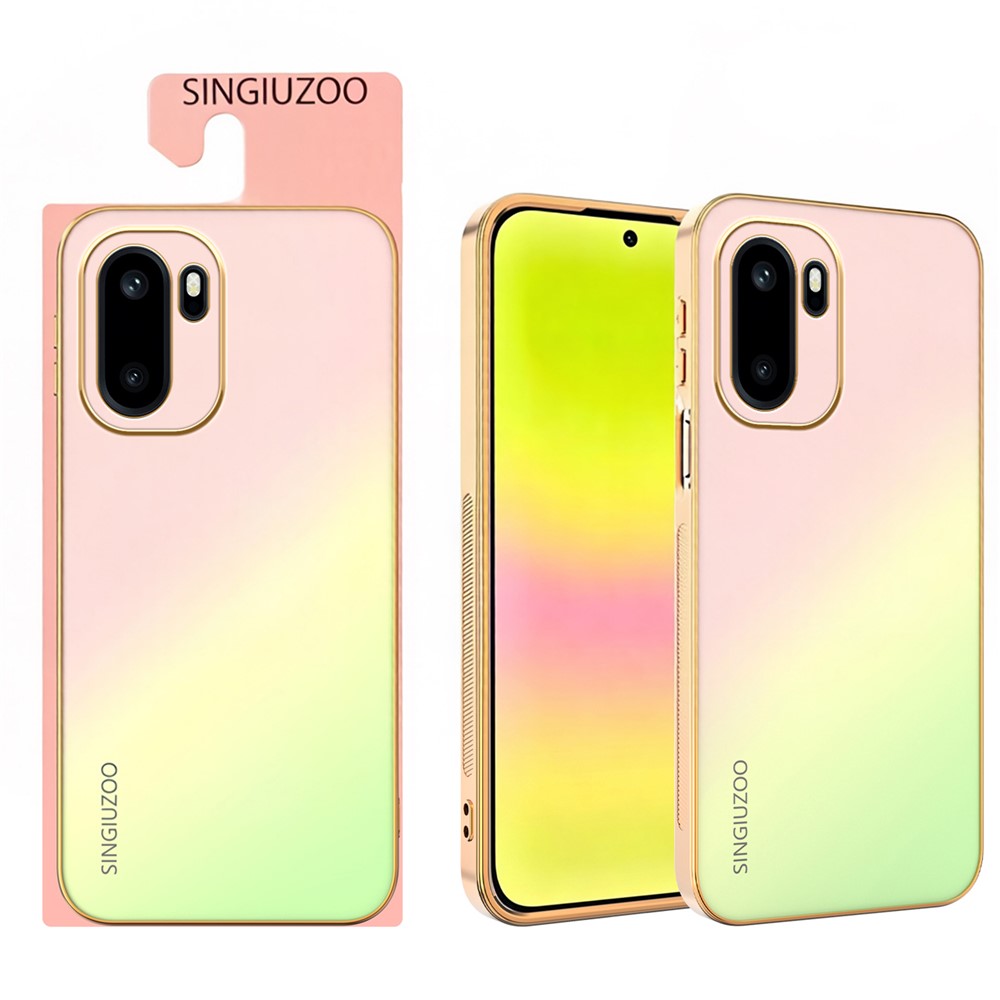 SINGIUZOO For OnePlus Ace 6 5G  /  Ace 6T 5G  /  15R 5G Case Electroplated AG Matte Gradient Color PC + TPU Phone Cover