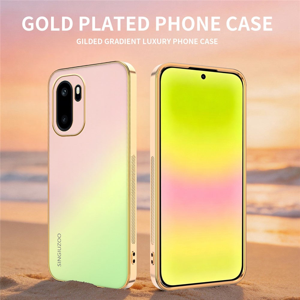 SINGIUZOO For OnePlus Ace 6 5G  /  Ace 6T 5G  /  15R 5G Case Electroplated AG Matte Gradient Color PC + TPU Phone Cover