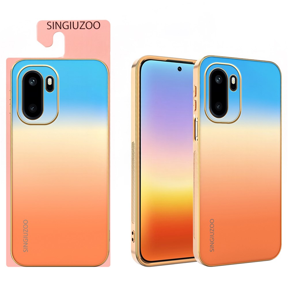 SINGIUZOO For OnePlus Ace 6 5G  /  Ace 6T 5G  /  15R 5G Case Electroplated AG Matte Gradient Color PC + TPU Phone Cover