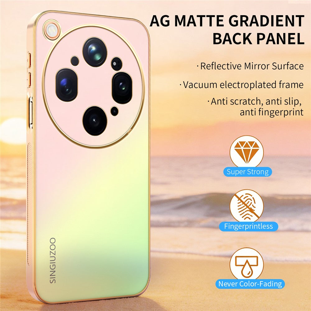 SINGIUZOO For Oppo Find X9 Ultra 5G Case Electroplated AG Matte Gradient Color PC + TPU Phone Cover