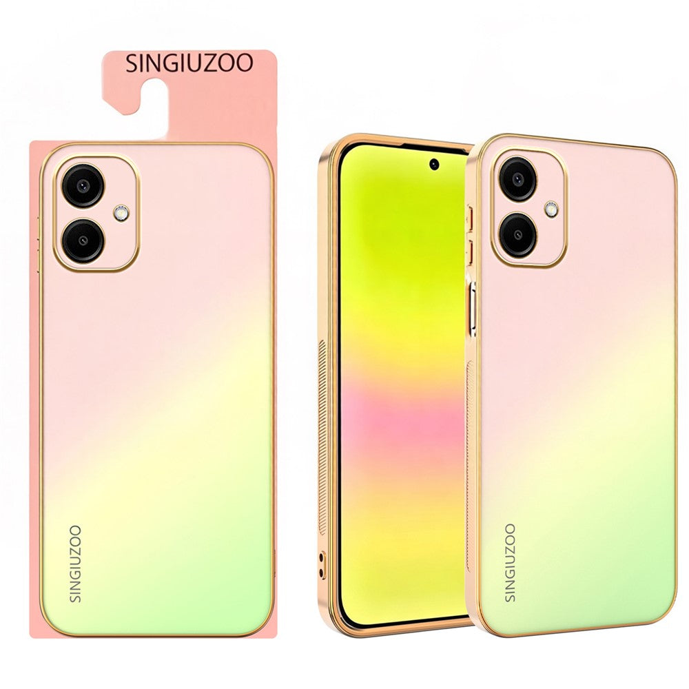 SINGIUZOO For Samsung Galaxy A06 4G Case Electroplated AG Matte Gradient Color PC + TPU Phone Cover