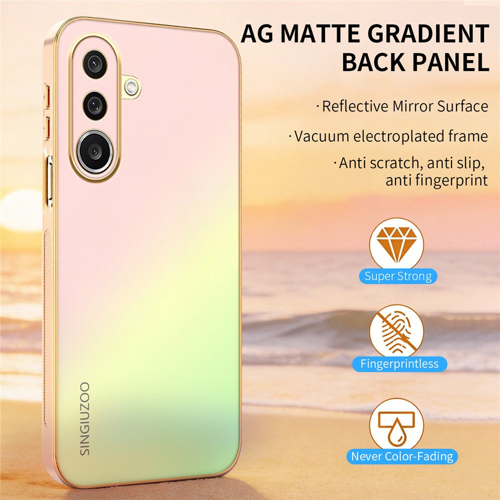 SINGIUZOO For Samsung Galaxy A27 5G Case Electroplated AG Matte Gradient Color PC + TPU Phone Cover