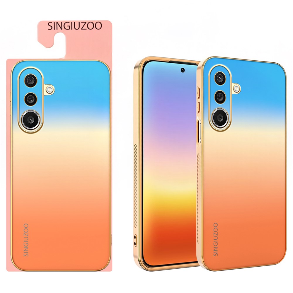 SINGIUZOO For Samsung Galaxy A27 5G Case Electroplated AG Matte Gradient Color PC + TPU Phone Cover