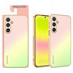 SINGIUZOO Til Samsung Galaxy S25 Cover Elektrobelagt AG Mat Gradient Farve PC + TPU Telefoncover