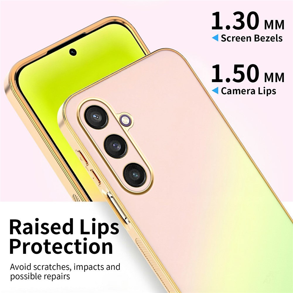 SINGIUZOO Til Samsung Galaxy S25 Cover Elektrobelagt AG Mat Gradient Farve PC + TPU Telefoncover