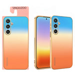 SINGIUZOO Til Samsung Galaxy S25 Cover Elektrobelagt AG Mat Gradient Farve PC + TPU Telefoncover