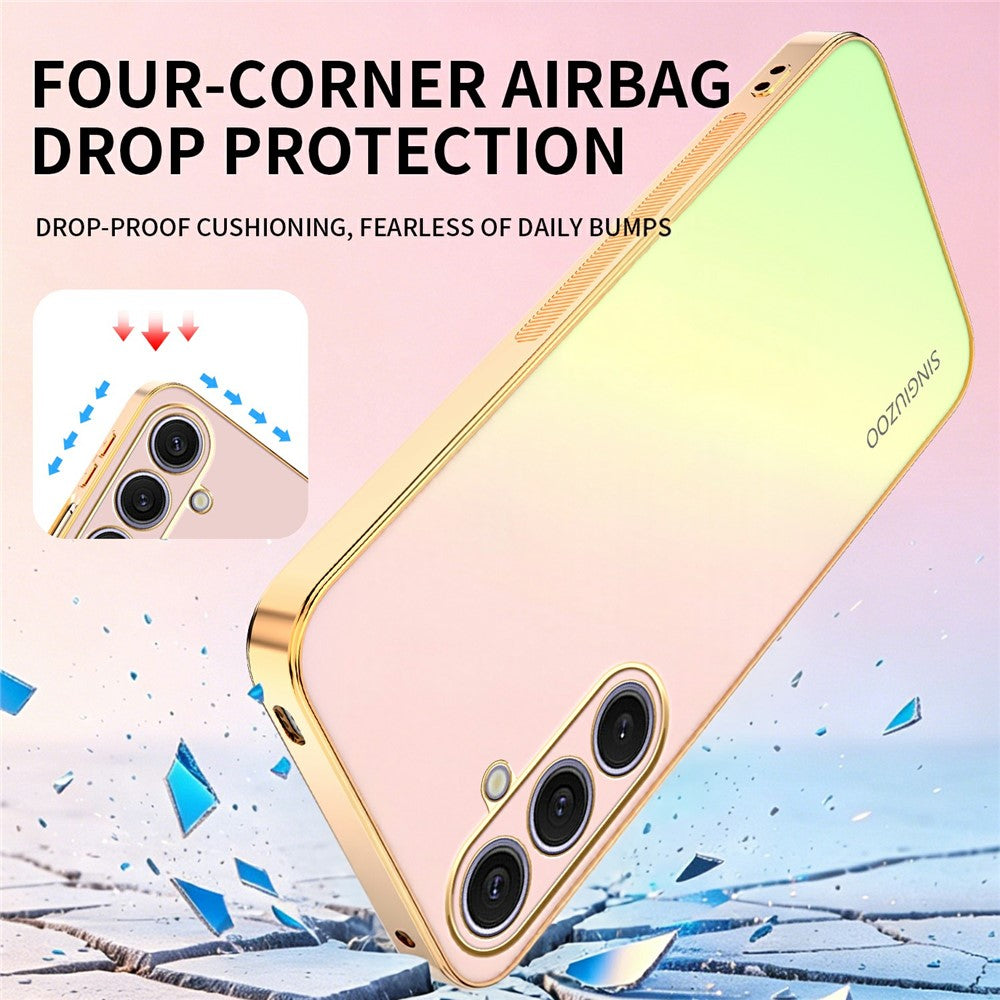 SINGIUZOO For Samsung Galaxy S25+ Case Electroplated AG Matte Gradient Color PC + TPU Phone Cover