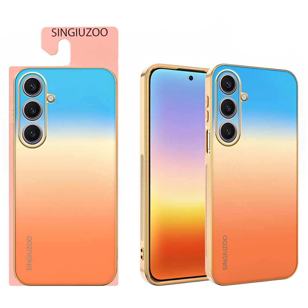 SINGIUZOO For Samsung Galaxy S25+ Case Electroplated AG Matte Gradient Color PC + TPU Phone Cover