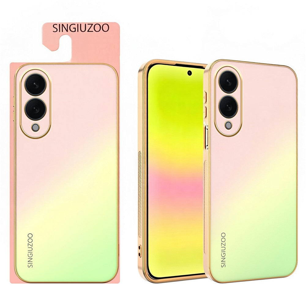 SINGIUZOO Skal för Samsung Galaxy S25 Edge, elektropläterat AG-skal i matt tonad färg, PC + TPU, mobilskal