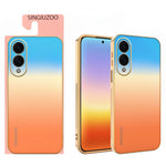 SINGIUZOO Til Samsung Galaxy S25 Edge Cover Galvaniseret AG Mat Gradient Farve PC + TPU Telefoncover
