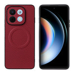 Huawei nova Y74 4G / Enjoy 90 / Enjoy 90 Plus-etui med kulfiberstruktur, læderbelagt TPU og PC samt metalring til magnetisk bilmontering
