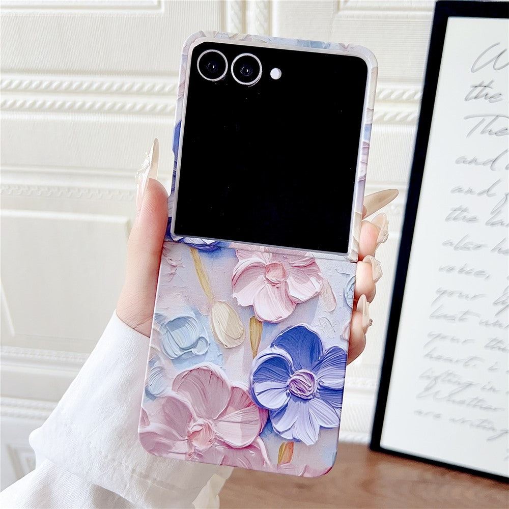 Til Samsung Galaxy Z Flip8 Cover Præget Akvarel Blomster Hårdt PC Beskyttende Telefoncover