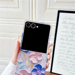 Til Samsung Galaxy Z Flip8 Cover Præget Akvarel Blomster Hårdt PC Beskyttende Telefoncover