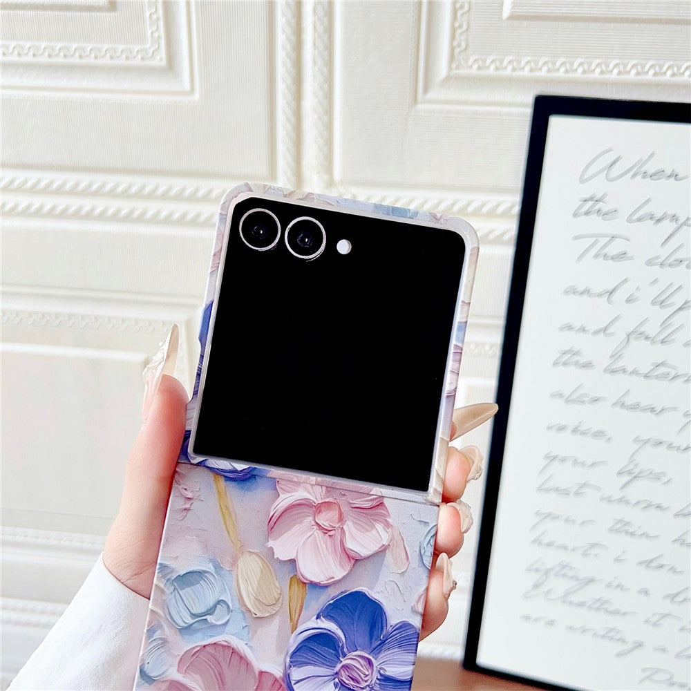Til Samsung Galaxy Z Flip8 Cover Præget Akvarel Blomster Hårdt PC Beskyttende Telefoncover