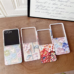 Til Samsung Galaxy Z Flip8 Cover Præget Akvarel Blomster Hårdt PC Beskyttende Telefoncover