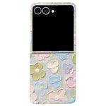 Til Samsung Galaxy Z Flip8 Cover Præget Akvarel Blomster Hårdt PC Beskyttende Telefoncover