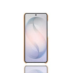 Samsung Galaxy S26 FE-skal i kalvstruktur i PU-läder i hårt PC-skyddande mobilskal