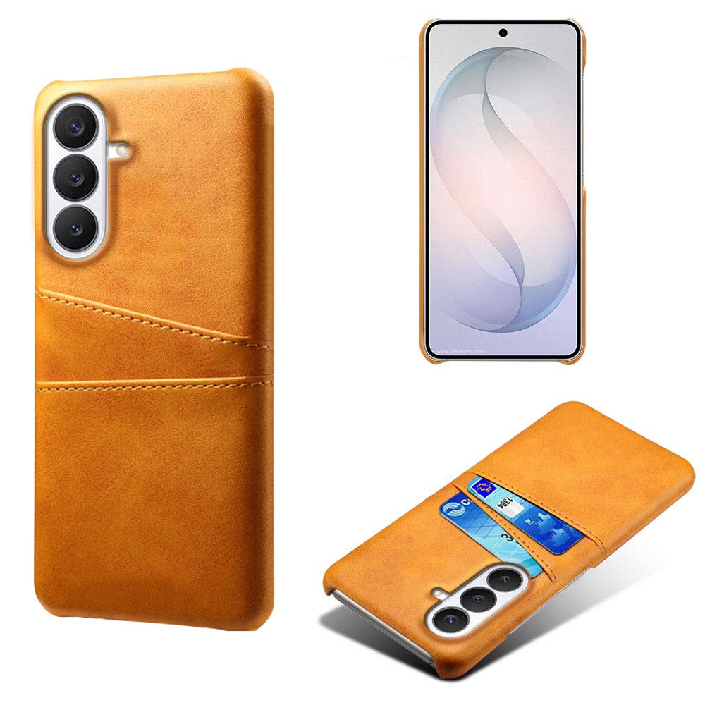 Skal för Samsung Galaxy S26 FE med dubbla kortplatser i PU-läder + hårt PC-skal