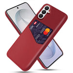 Til Samsung Galaxy S26 FE Cover i PU-læder med stoftekstur, hårdt PC-telefoncover med kortholder