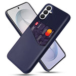 Til Samsung Galaxy S26 FE Cover i PU-læder med stoftekstur, hårdt PC-telefoncover med kortholder