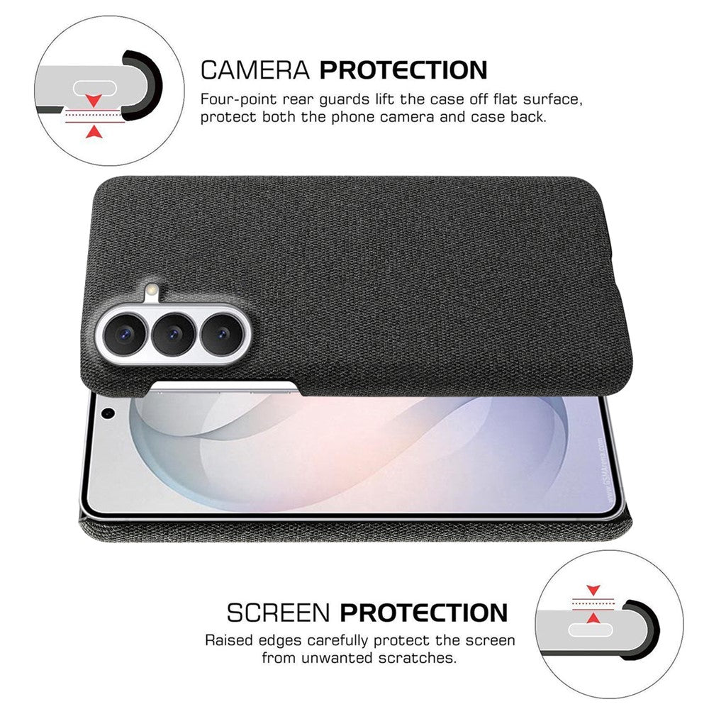 For Samsung Galaxy S26 FE Phone Case Cloth Texture Anti-Scratch Protective PC Back Cover