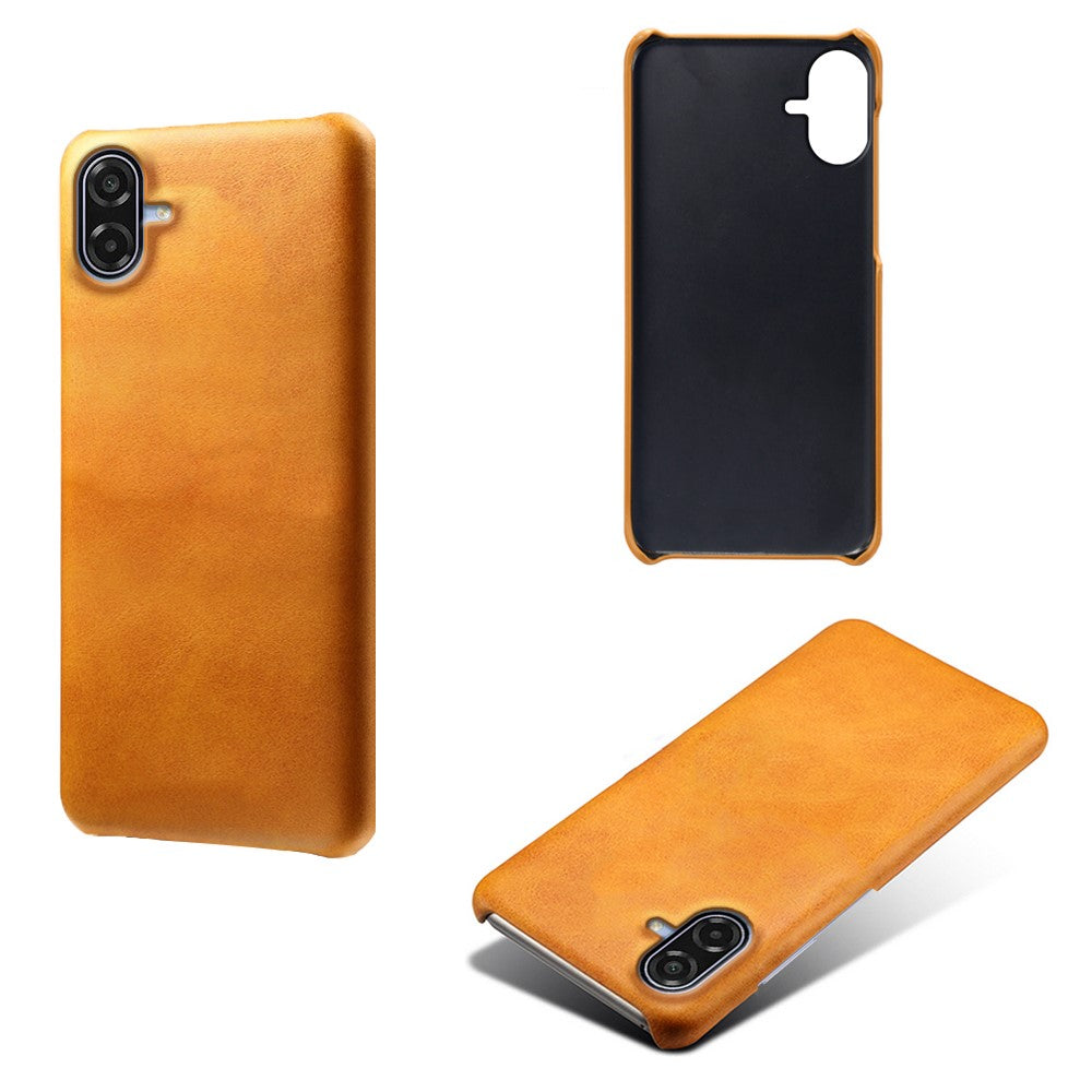 For Samsung Galaxy A07 5G Case Calf Texture PU Leather Coated PC Phone Cover