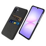 Til Samsung Galaxy A07 5G Etui Stof + Hårdt PC Telefoncover med Dobbelt Kortlomme