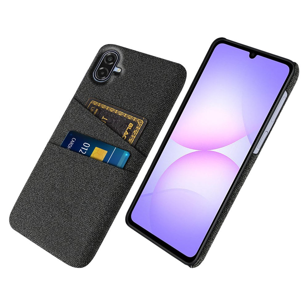 Til Samsung Galaxy A07 5G Etui Stof + Hårdt PC Telefoncover med Dobbelt Kortlomme