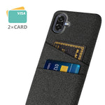 Til Samsung Galaxy A07 5G Etui Stof + Hårdt PC Telefoncover med Dobbelt Kortlomme