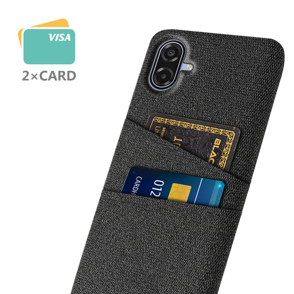 Til Samsung Galaxy A07 5G Etui Stof + Hårdt PC Telefoncover med Dobbelt Kortlomme