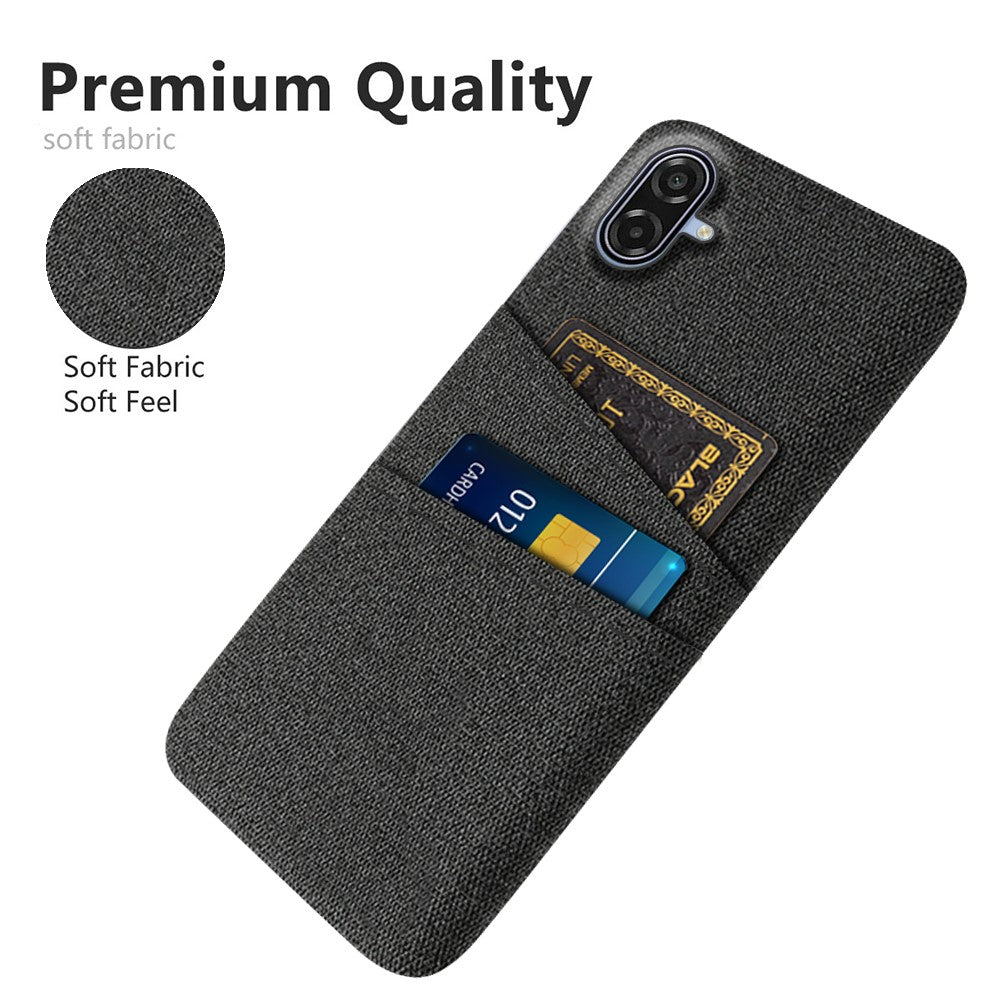 Til Samsung Galaxy A07 5G Etui Stof + Hårdt PC Telefoncover med Dobbelt Kortlomme