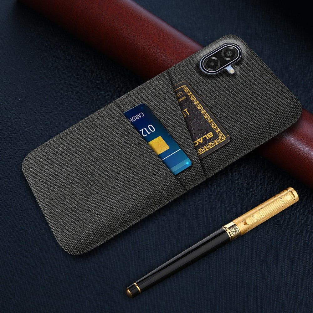 Til Samsung Galaxy A07 5G Etui Stof + Hårdt PC Telefoncover med Dobbelt Kortlomme