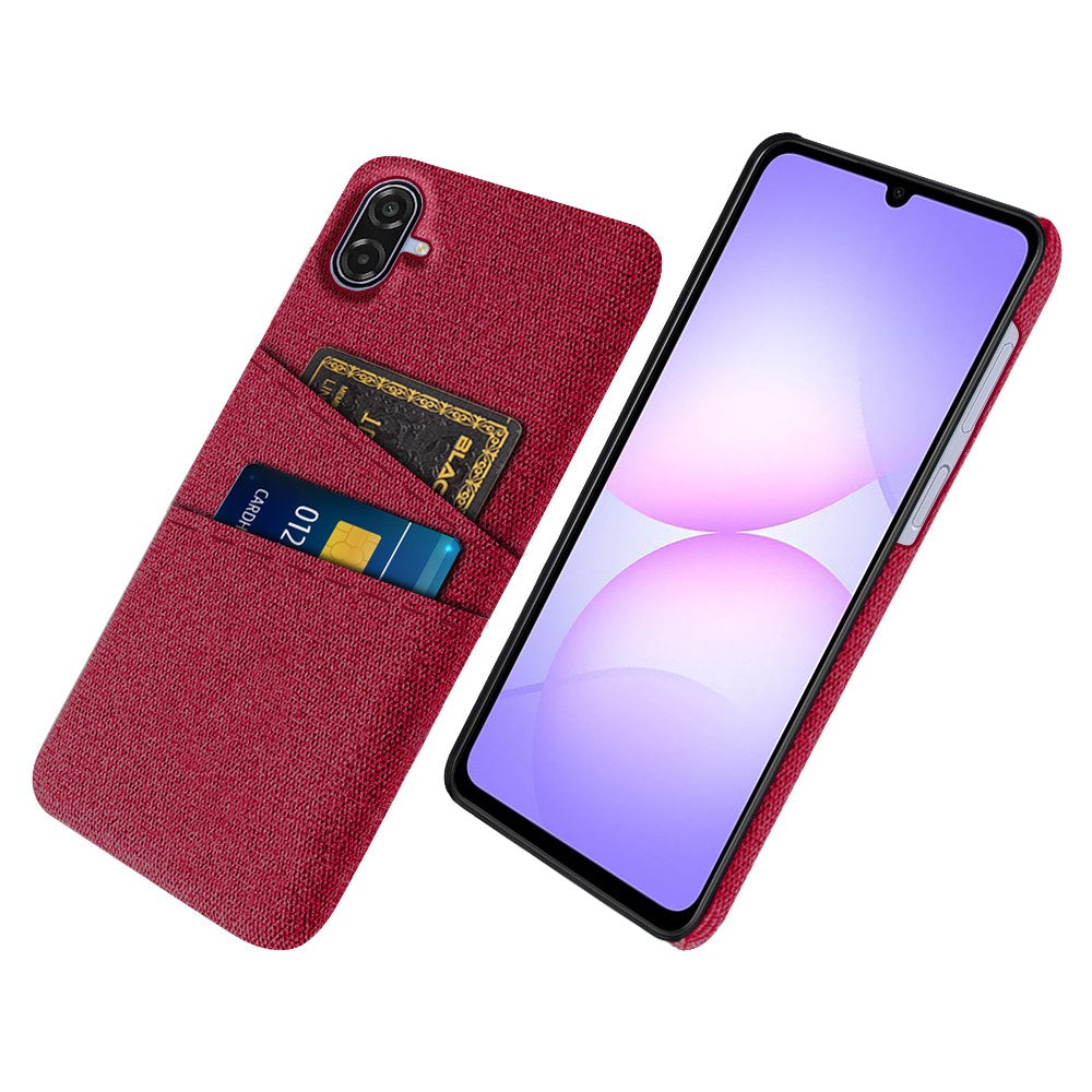 Til Samsung Galaxy A07 5G Etui Stof + Hårdt PC Telefoncover med Dobbelt Kortlomme
