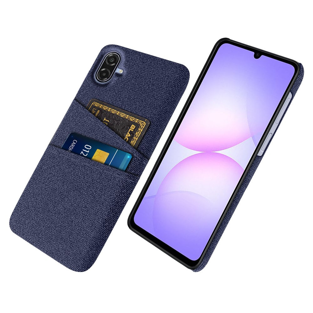 Til Samsung Galaxy A07 5G Etui Stof + Hårdt PC Telefoncover med Dobbelt Kortlomme