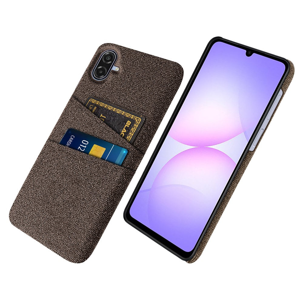 Til Samsung Galaxy A07 5G Etui Stof + Hårdt PC Telefoncover med Dobbelt Kortlomme