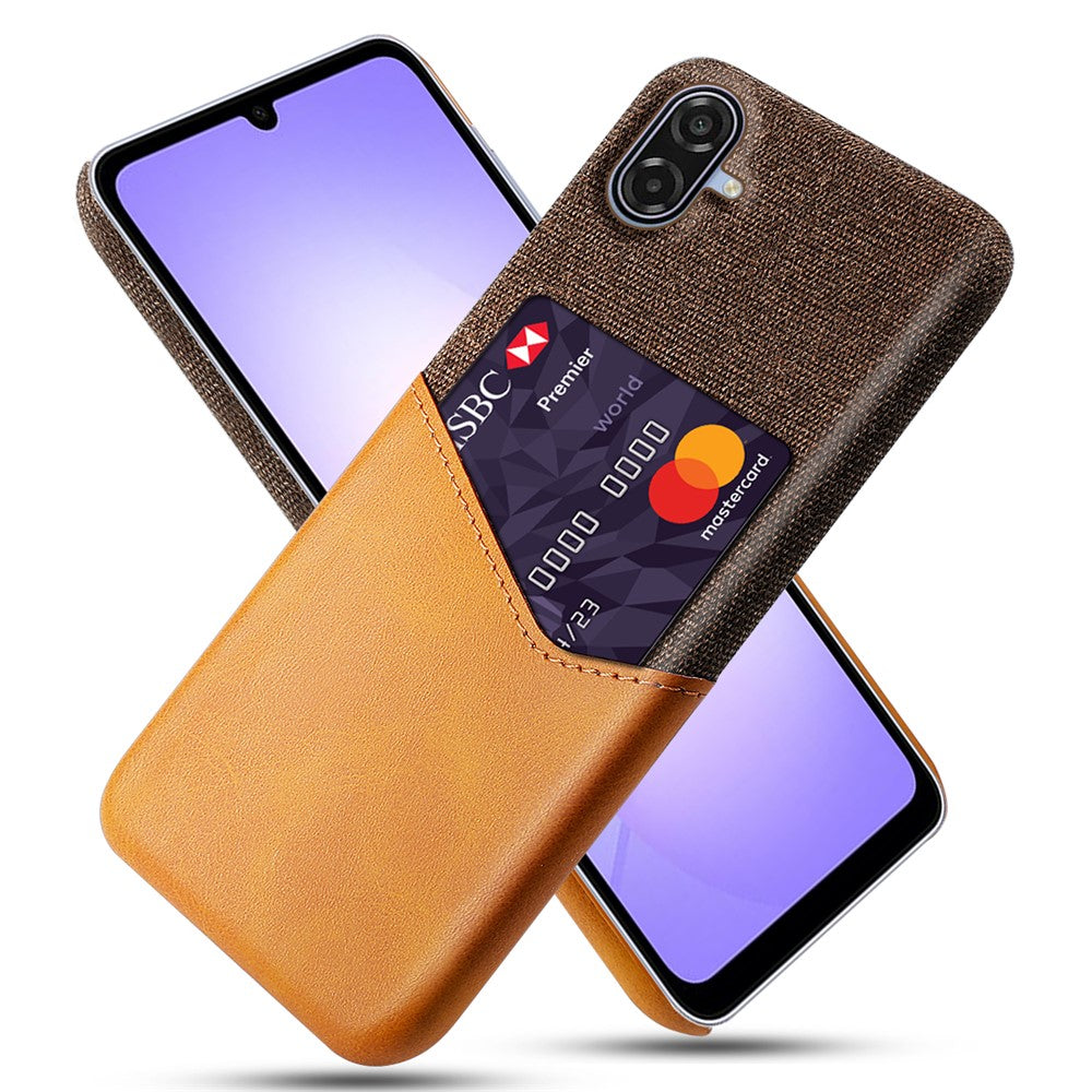 For Samsung Galaxy A07 5G Case PU Leather Cloth Texture Hard PC Phone Cover with Card Holder